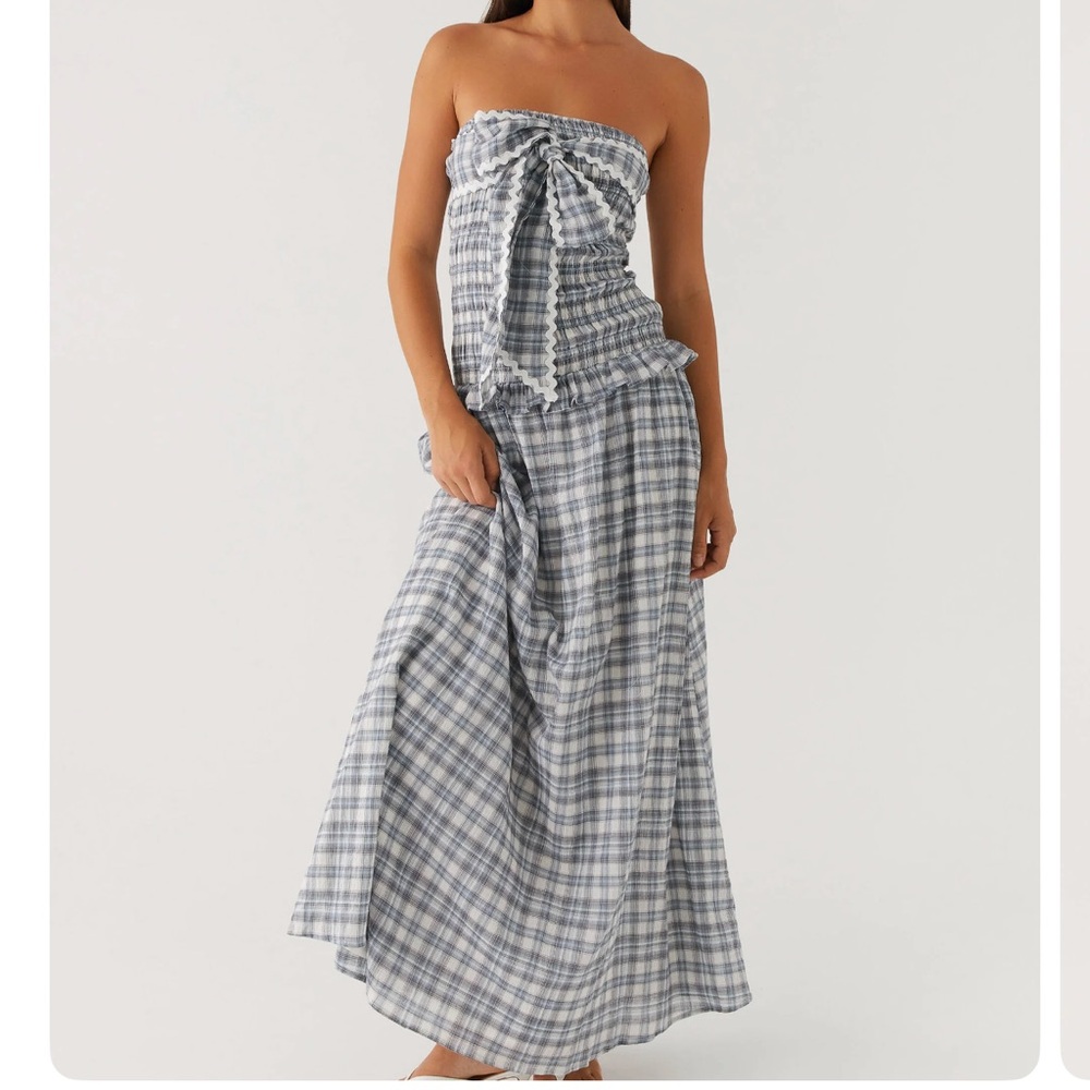 Peppermayo Malia Blue and Gray Dress